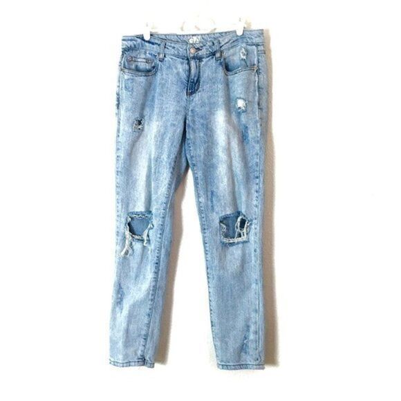 Garage Boyfriend Jeans Women’s Size 5 31x28 All Cotton Denim Acid Wash Style - Picture 1 of 9